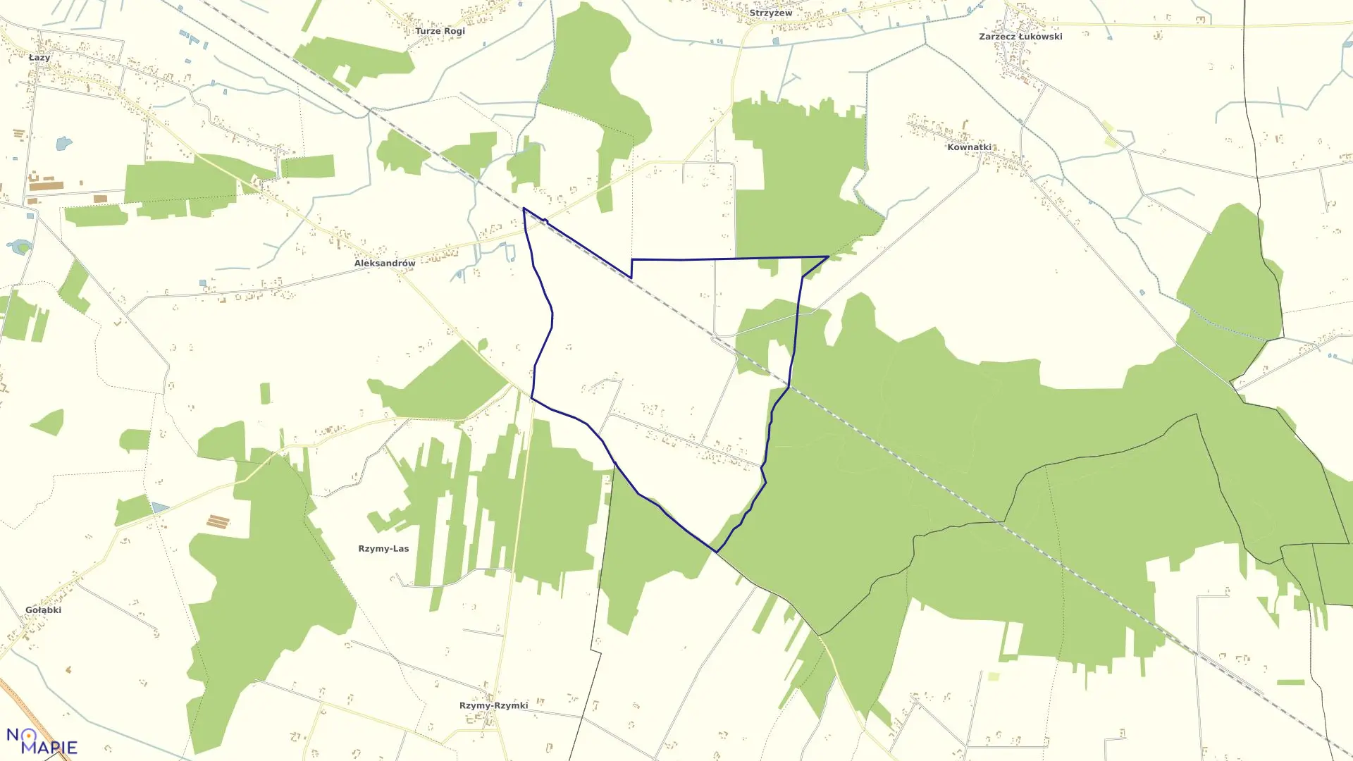 Mapa obrębu SUCHOCIN w gminie Łuków